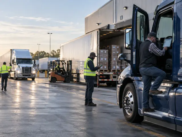 Trucking technology supports drivers and warehouse workers during loading and delivery operations.